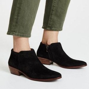 Sam Edelman Packer Black leather suede Booties Size 8.5